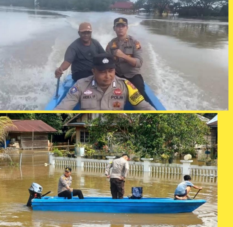 Masih Terendam Banjir, Kapolsek Langgam akan Berkoordinasi dengan PPK Langgam terkait Relokasi TPS 01 Rumah Singgah Datuk Engku Raja Lela Putra